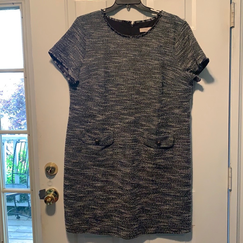 NWT LOFT plus textured shift dress with pockets